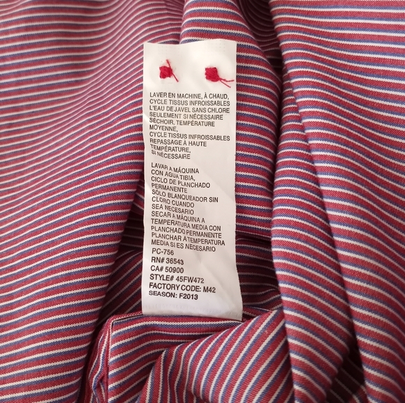 IZOD Mens Vintage Pin Striped Long Sleeve Button Down Dress Shirt Size Small - Picture 16 of 16